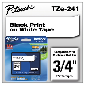TOUCH LAMINATED TAPE, BLACK ON WHITE by Brother