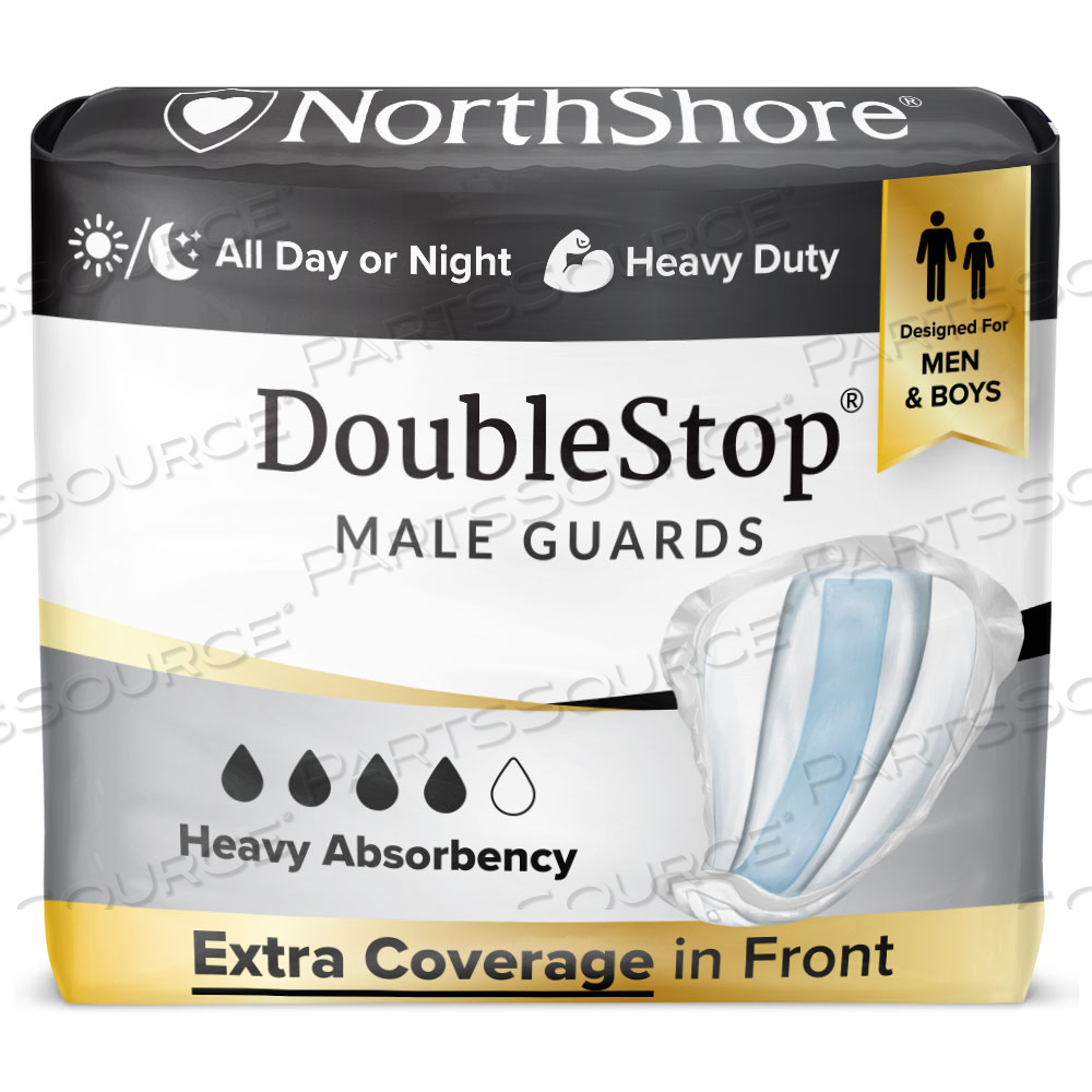 DOUBLESTOP MALE GUARDS, GRAY, LARGE by NorthShore Care Supply