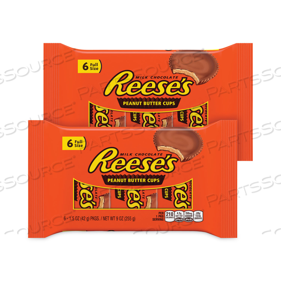 PEANUT BUTTER CUPS, 1.5 OZ BAR, 6 BARS/PACK, 2 PACKS/BOX 