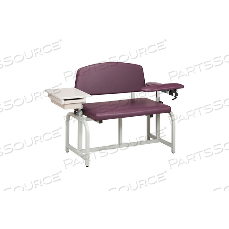 LAB X SERIES BARIATRIC BLOOD DRAWING CHAIR WITH PADDED FLIP ARM AND DRAWER by Clinton Industries, Inc