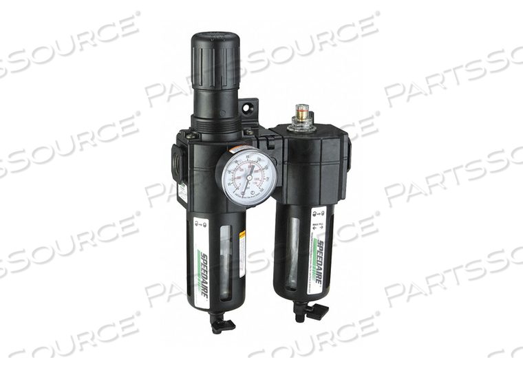 FILTER/REGULATOR/LUBRICATOR, AIR INLET SIZE 1/2 IN, AIR INLET TYPE NPT, MAXIMUM FLOW RATE 192 CFM, MAXIMUM OPERATING PRESSURE 150 PSI, FILTE by Speedaire FILTER/REGULATOR/LUBRICATOR, AIR INLET SIZE 1/2 IN, AIR INLET TYPE NPT, MAXIMUM FLOW RATE 192 CFM, MAXIMUM OPERATING PRESSURE 150 PSI, FILTE by Speedaire