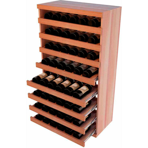 BULK STORAGE, PULL OUT WINE BOTTLE CRADLE, 8-DRAWER 3 FT HIGH - MAHOGANY, ALL-HEART REDWOOD by Wine Cellar Innovations