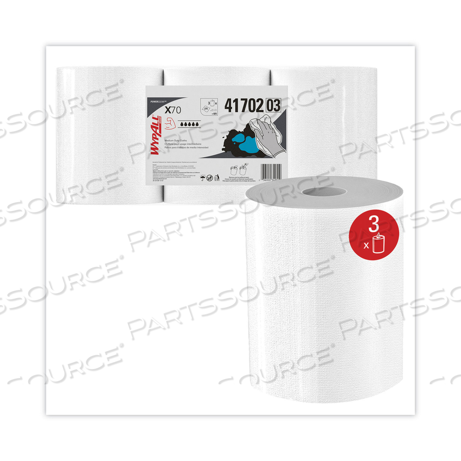 X70 CLOTHS, CENTER-PULL, 9.8 X 12.2, WHITE, 275/ROLL, 3 ROLLS/CARTON by WypAll