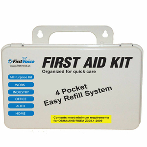 FIRST VOICE 10 PERSON ANSI COMPLIANT WORKPLACE FIRST AID KIT, PLASTIC CASE by First Voice