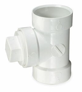 CLEANOUT TEE WITH PLUG, SCHEDULE 40, 4 IN FITTING PIPE SIZE, SOCKET, WHITE by Charlotte Pipe And Foundry Co.