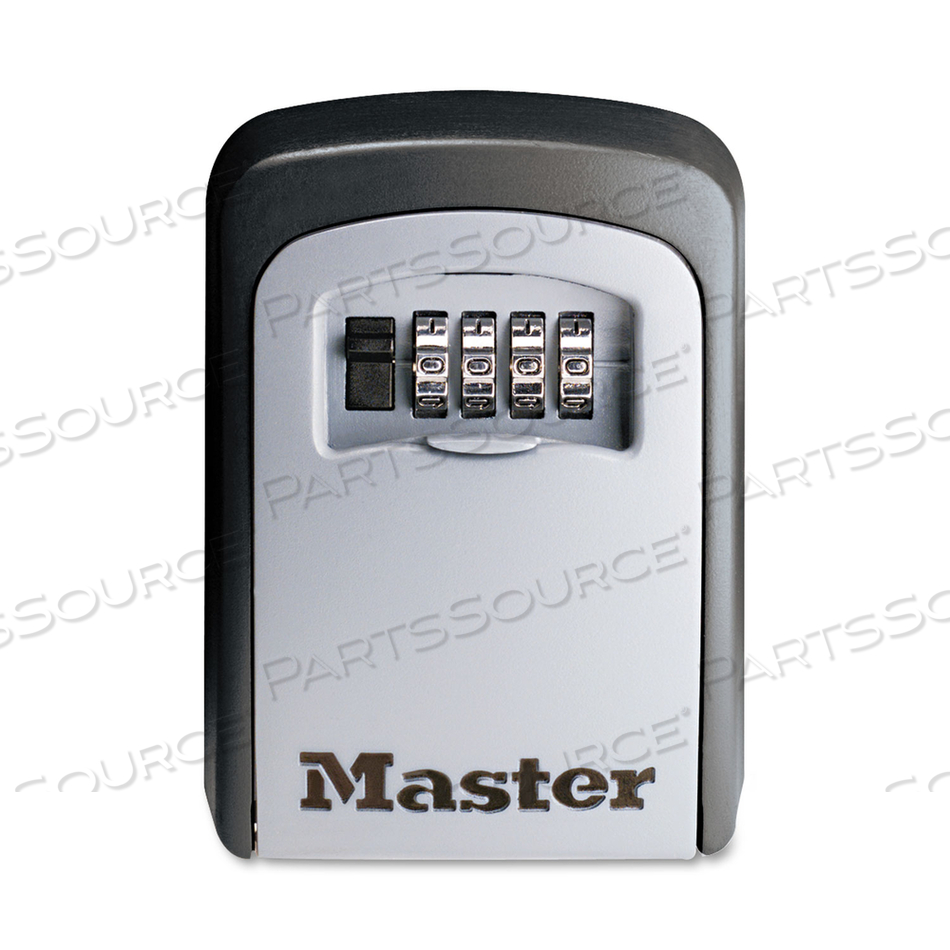 LOCKING COMBINATION 5 KEY STEEL BOX, 3.25" WIDE, BLACK/SILVER by Master Lock