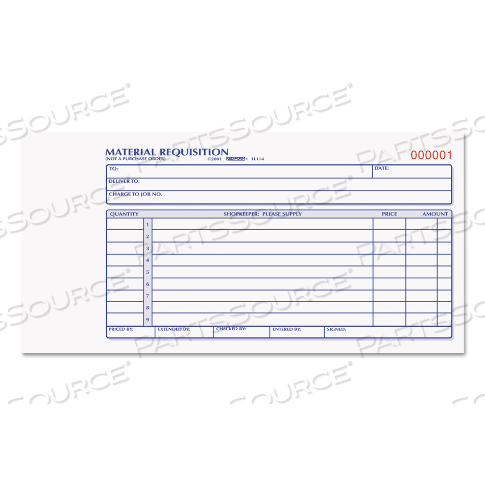MATERIAL REQUISITION BOOK, TWO-PART CARBONLESS, 7.88 X 4.25, 50 FORMS TOTAL by Rediform MATERIAL REQUISITION BOOK, TWO-PART CARBONLESS, 7.88 X 4.25, 50 FORMS TOTAL by Rediform