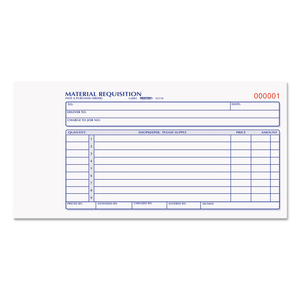 MATERIAL REQUISITION BOOK, TWO-PART CARBONLESS, 7.88 X 4.25, 50 FORMS TOTAL by Rediform