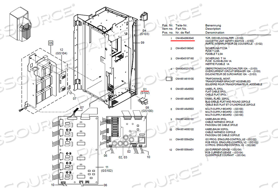 DOOR COVER INTERLOCK SWITCH 