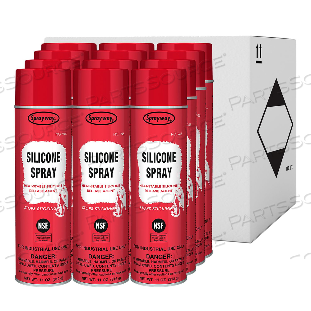 SILICONE SPRAY, 11 OZ AEROSOL SPRAY, 12 CANS by Sprayway