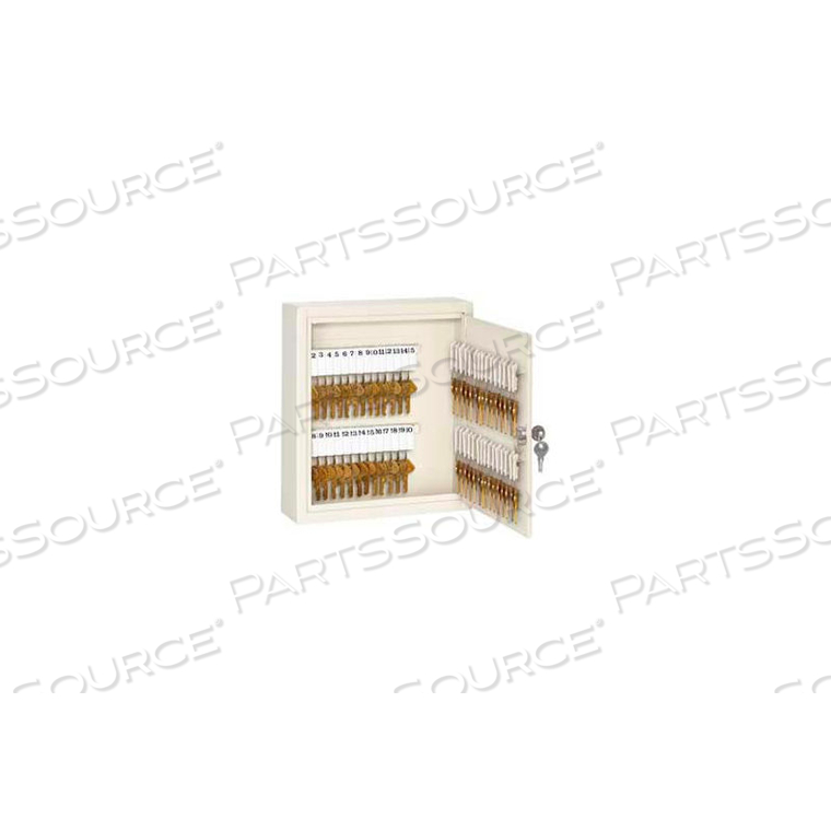 CABINET, WALL- MOUNT KEY, 60 KEYS, W X D X H: 12-1/4 X 3 X 10-1/4 IN., STEEL, BEIGE by Master Lock