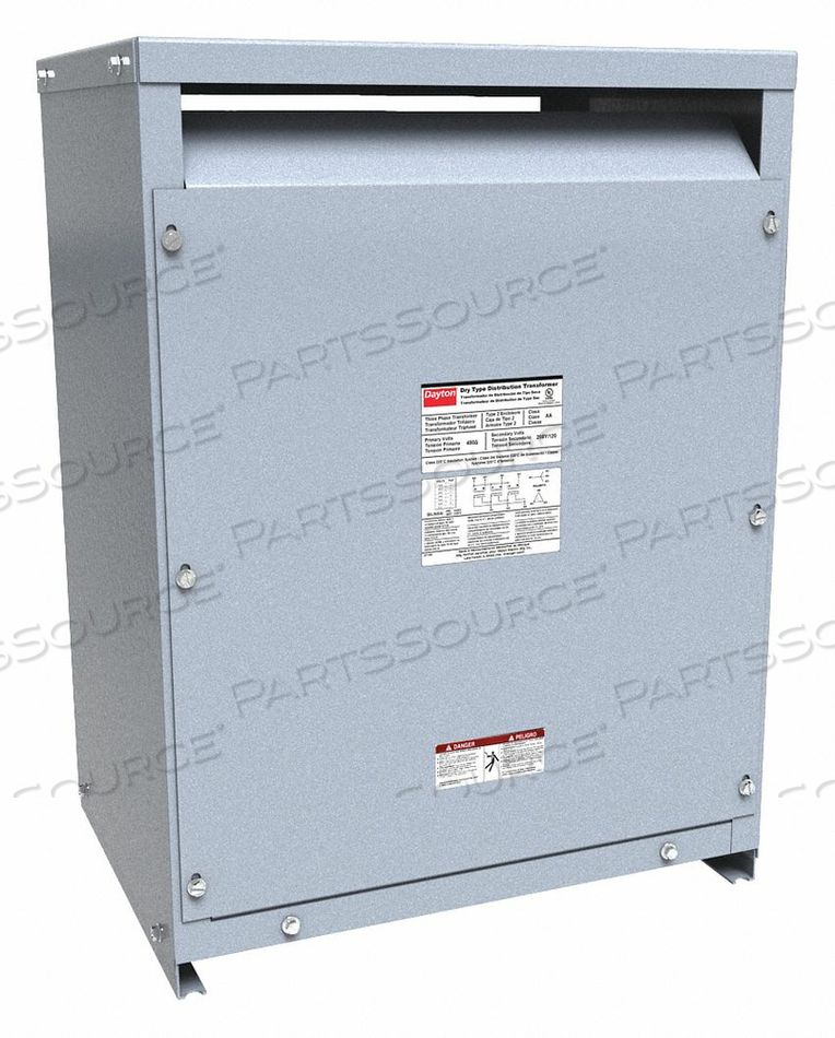DRY TYPE POWER DISTRIBUTION TRANSFORMER, INPUT VOLTAGE - TRANSFORMER 208V AC DELTA, OUTPUT VOLTAGE - TRANSFORMER 277V AC, 480V AC WYE, VA RA by DAYTON ELECTRIC MANUFACTURING CO