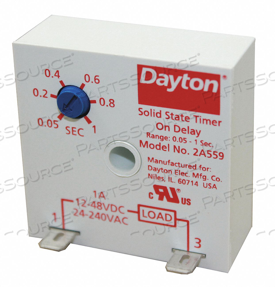 TIMING RELAY 24 TO 240VAC 12 TO 48VDC 1A by DAYTON ELECTRIC MANUFACTURING CO
