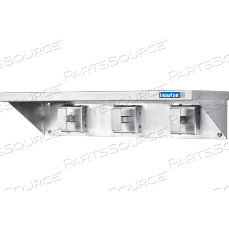 INTERION 16"W COAT RACK WITH SHELF - STAINLESS STEEL - SILVER by Precision Sourcing INTERION 16"W COAT RACK WITH SHELF - STAINLESS STEEL - SILVER by Precision Sourcing