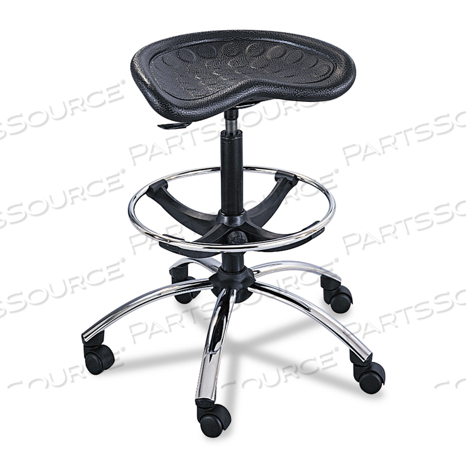 SITSTAR STOOL, BACKLESS, SUPPORTS UP TO 250 LB, 27" TO 34" SEAT HEIGHT, BLACK SEAT, BLACK/CHROME BASE 