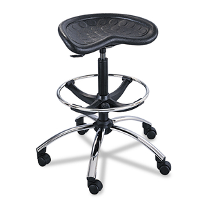 SITSTAR STOOL, BACKLESS, SUPPORTS UP TO 250 LB, 27" TO 34" SEAT HEIGHT, BLACK SEAT, BLACK/CHROME BASE by Safco