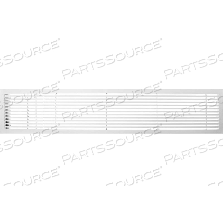 AG20 SERIES 4" X 48" SOLID ALUM FIXED BAR SUPPLY/RETURN AIR VENT GRILLE, WHITE-MATTE W/LEFT DOOR 