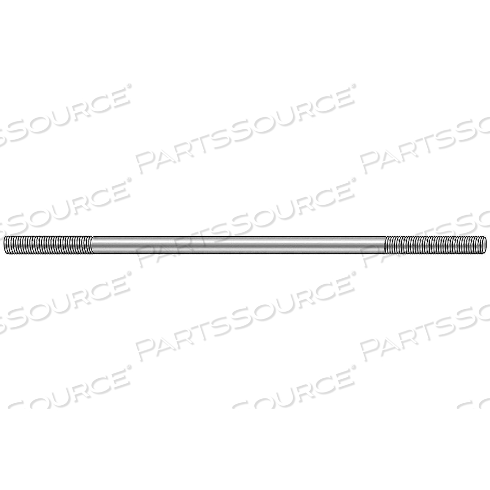 DOUBLE-END THREADED ROD, STEEL, ZINC PLATED, 12 IN LG, 1 3/16 IN THREAD LG A, 1 3/16 IN THREAD LG B by Approved Vendor