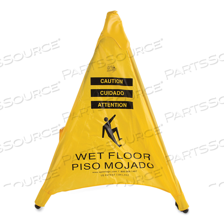 POP UP SAFETY CONE, 3 X 2.5 X 20, YELLOW by Spill Magic
