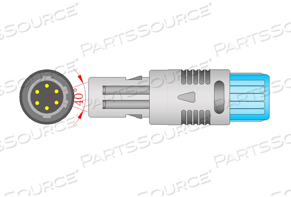 TEMPERATURE PROBE, GRAY, 4 MM DIA, 6 PIN, MEETS CE, FDA, ISO, TUV, ROHS, 6.5 FT TEMPERATURE PROBE, GRAY, 4 MM DIA, 6 PIN, MEETS CE, FDA, ISO, TUV, ROHS, 6.5 FT