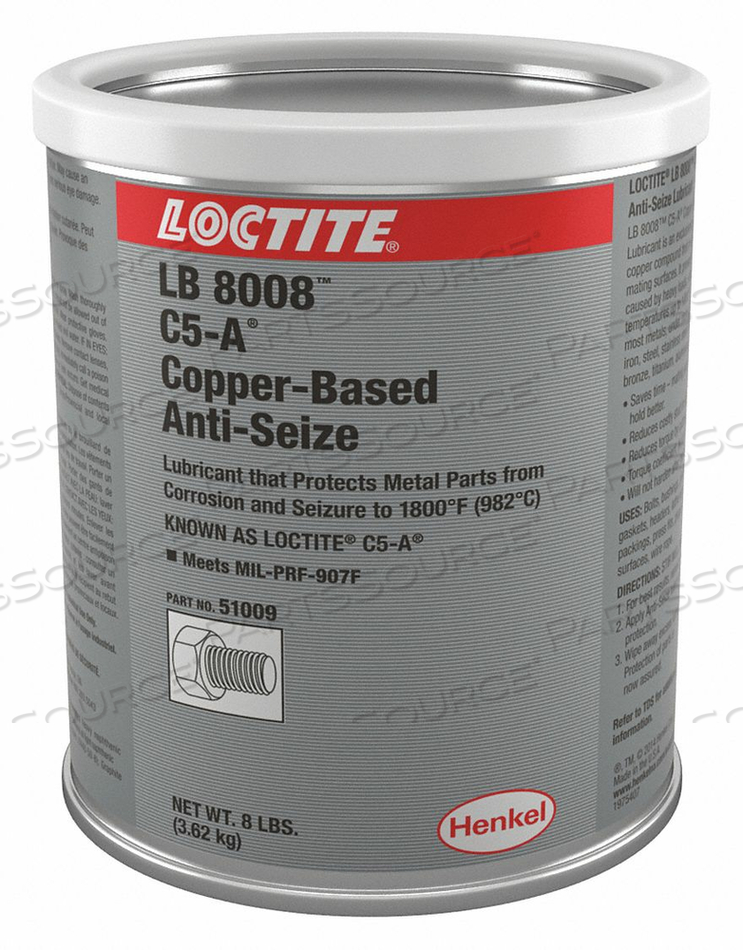 ANTI-SEIZE COMPOUND 8 LB CAN LB 8008 by Loctite Brand ANTI-SEIZE COMPOUND 8 LB CAN LB 8008 by Loctite Brand