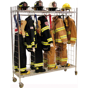 READY RACK MOBILE GEAR STORAGE RACK LOCKER, THREE SECTIONS, 24"WX21"DX72"H, CHROME,UNASSEMBLED by Groves