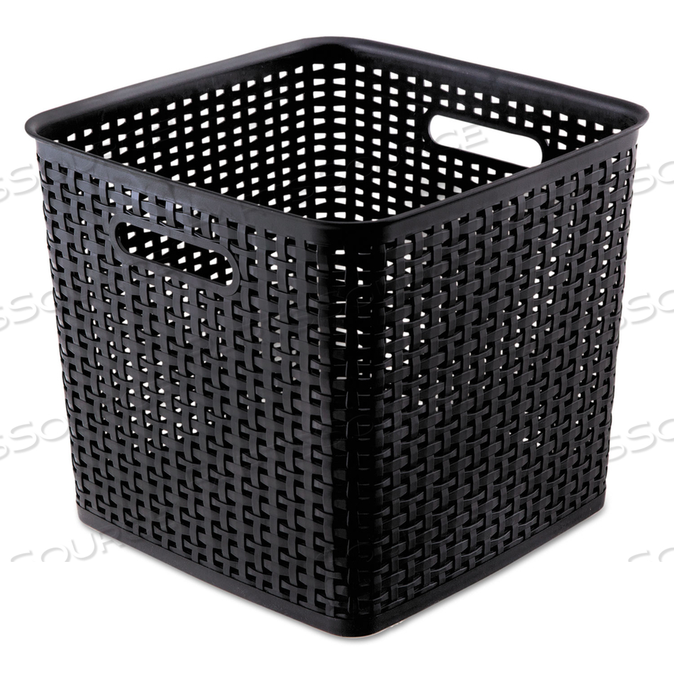 PLASTIC WEAVE BIN, EXTRA LARGE, 12.5" X 12.5" X 11.13", BLACK, 2/PACK by Advantus PLASTIC WEAVE BIN, EXTRA LARGE, 12.5" X 12.5" X 11.13", BLACK, 2/PACK by Advantus
