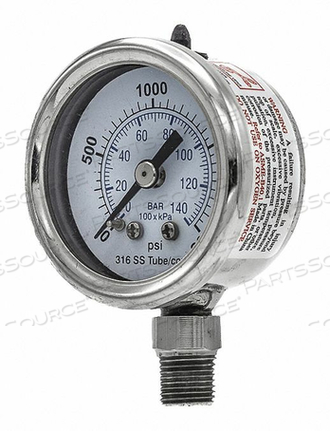 PRESSURE GAUGE NOMINAL 1-1/2 DIAL by PIC Gauges