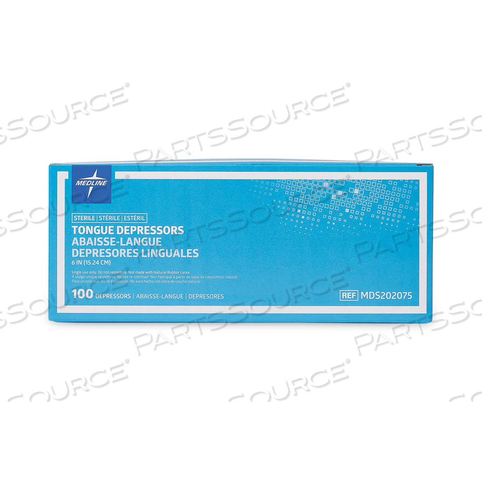 STERILE TONGUE DEPRESSORS, WOOD, 6" LONG by Medline Industries, Inc. STERILE TONGUE DEPRESSORS, WOOD, 6" LONG by Medline Industries, Inc.
