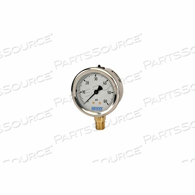 2.5" TYPE 213.53 3,000PSI/BAR GAUGE - 7/16-20 SAE LM STAINLESS STEEL 