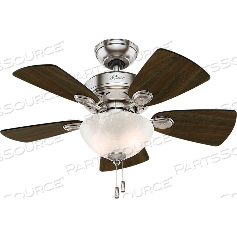 34" WATSON CEILING FAN WITH LIGHT - BRUSHED NICKEL 34" WATSON CEILING FAN WITH LIGHT - BRUSHED NICKEL