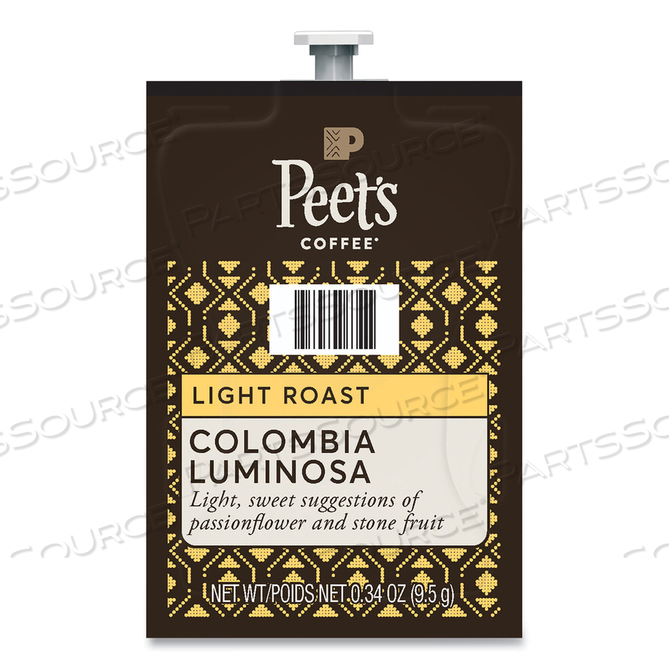 FLAVIA GROUND COFFEE FRESHPACKS, COLOMBIA LUMINOSA, 0.34 OZ FRESHPACK, 76/CARTON by Peet's Coffee & Tea