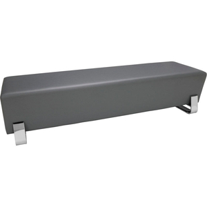 AXIS SERIES CONTEMPORARY TRIPLE SEATING BENCH, TEXTURED VINYL WITH CHROME BASE, IN SLATE by OFM Inc