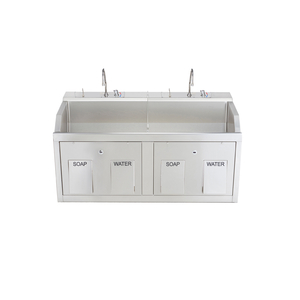 LODI SCRUB SINK (2) PLACE WALL MOUNTED W/KNEE ACTION CONTROL W/SOAP DISPENSER W/INFRARED WATER CONTROL by Blickman