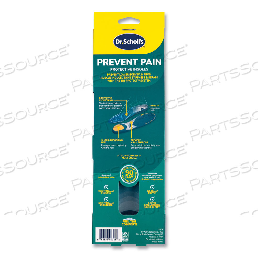 PREVENT PAIN PROTECTIVE INSOLES FOR MEN, MEN'S SIZE 8 TO 14, BLUE by Dr. Scholl's
