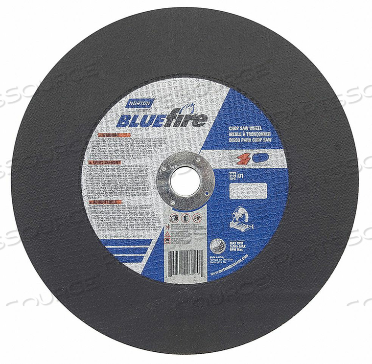 CUTOFF WHEEL BLUE FIRE 4 X.035 X3/8 by Norton | Saint-Gobain Abrasives