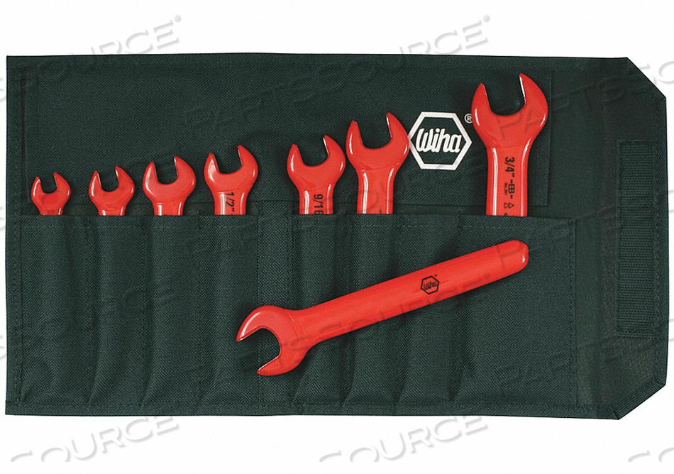 8 PIECE INSULATED OPEN END WRENCH SET - SAE by Wiha Tools 8 PIECE INSULATED OPEN END WRENCH SET - SAE by Wiha Tools