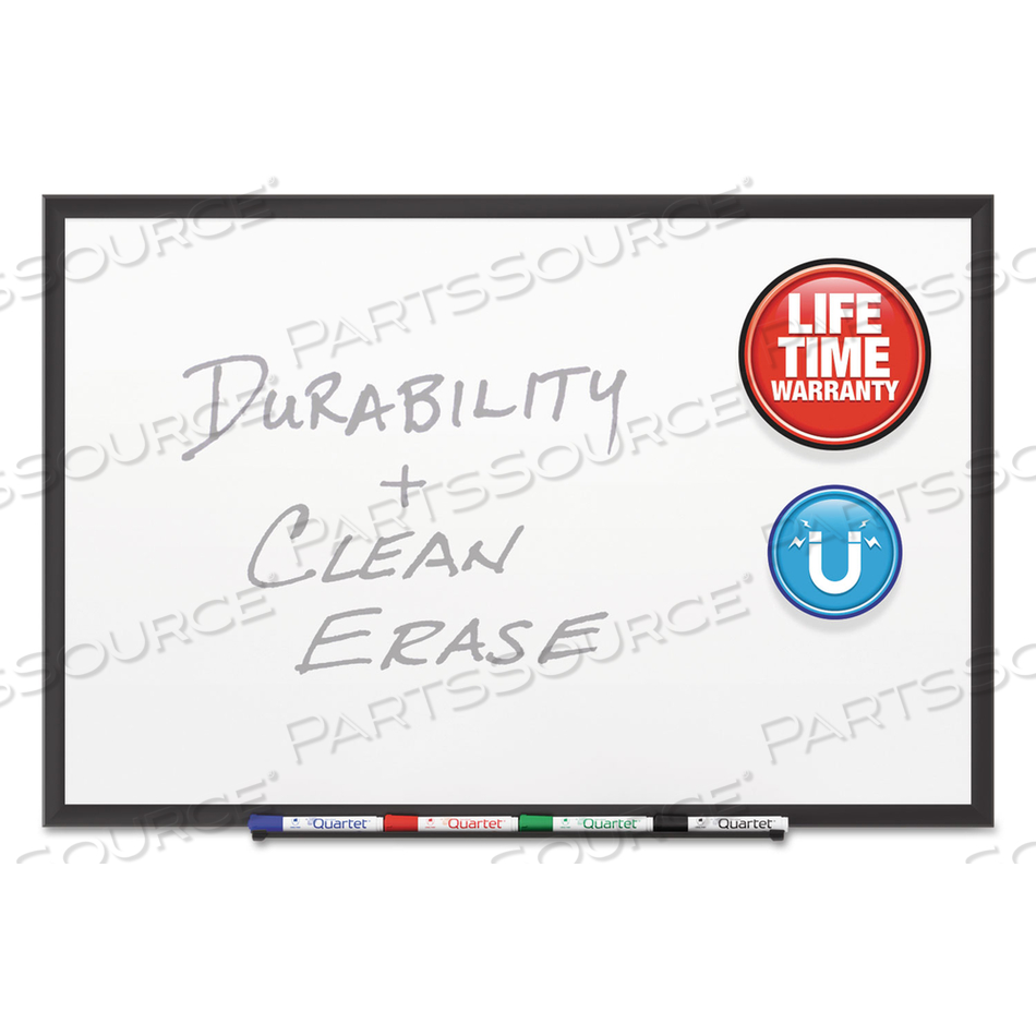 CLASSIC PORCELAIN MAGNETIC WHITEBOARD, 60 X 36, BLACK ALUMINUM FRAME by Quartet