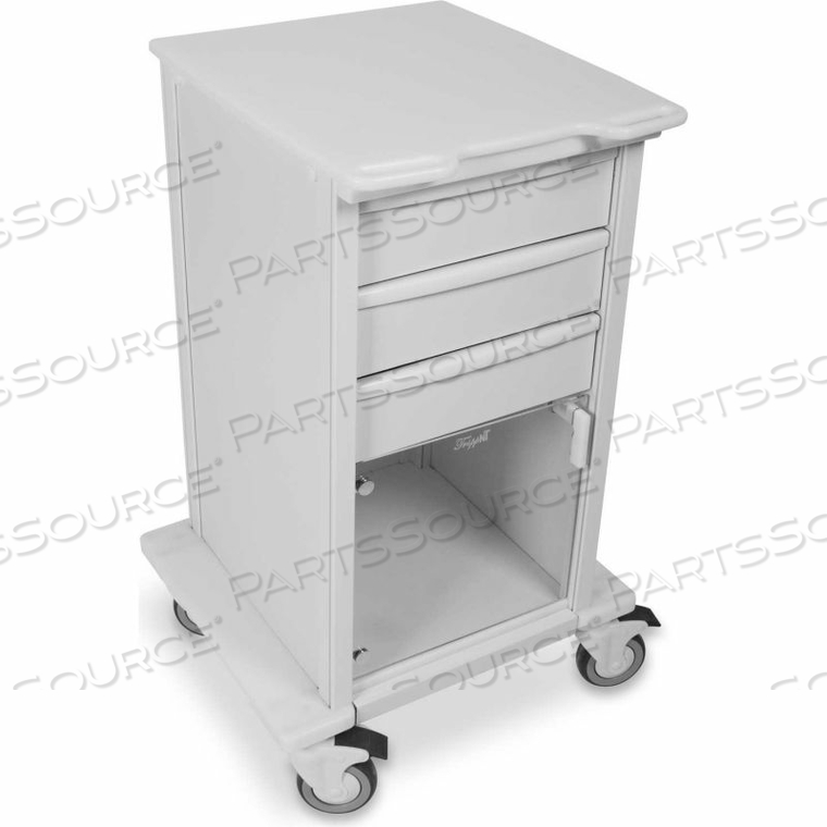 ELEMENT 03 SPACE SAVING MEDICAL CART, 3 DRAWERS, 24"W X 19"D X 35"H, WHITE by TrippNT, Inc