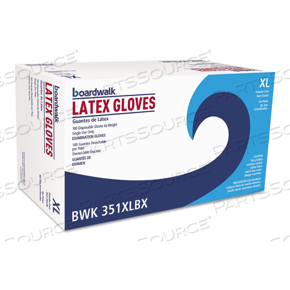 POWDER-FREE LATEX EXAM GLOVES, X-LARGE, NATURAL, 4 4/5 MIL, 1,000/CARTON 