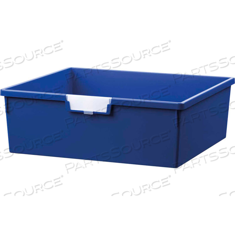 EXTRA WIDE DOUBLE DEPTH STORAGE TOTE TRAY - 16-3/4"L X 18-1/2"W X 6"H BLUE 