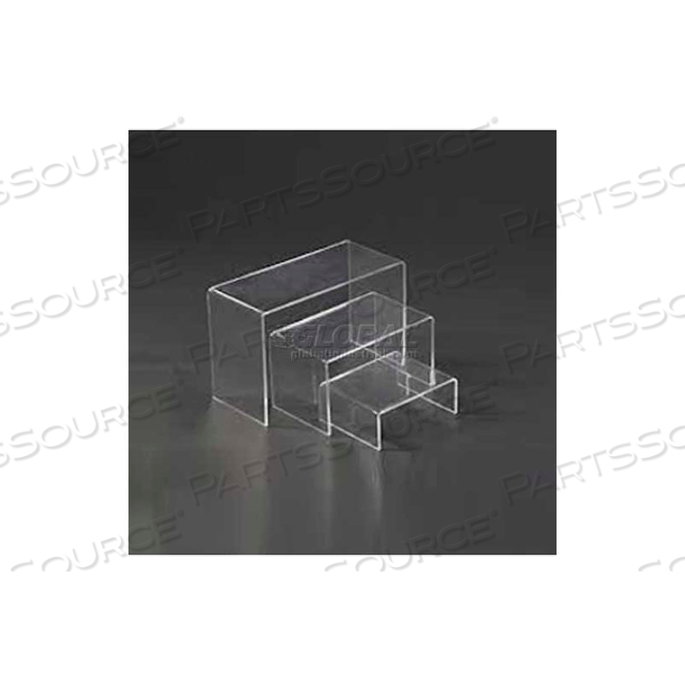 DISPLAY RISER, SET OF 3, 5-1/4"- 7-1/4" L X 4" W X 2-1/5"- 4-1/2" H, ACRYLIC, CLEAR by Amko Displays LLC