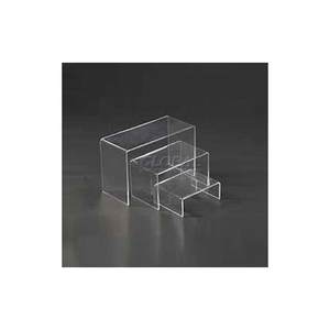 DISPLAY RISER, SET OF 3, 5-1/4"- 7-1/4" L X 4" W X 2-1/5"- 4-1/2" H, ACRYLIC, CLEAR by Amko Displays LLC