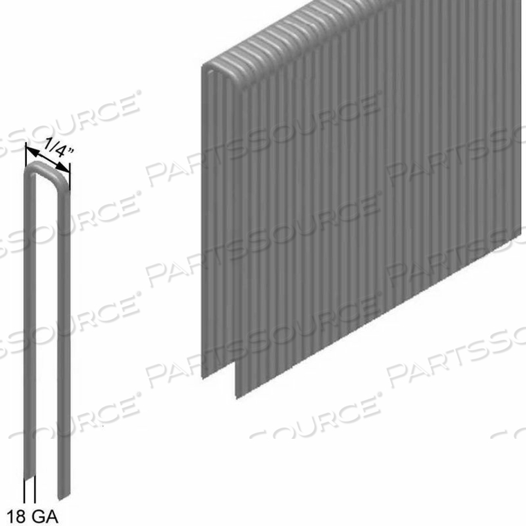 18 GAUGE STAPLE - 1-1/8" LENGTH - 1/4" CROWN - GALVANIZED STEEL - PKG OF 25000 