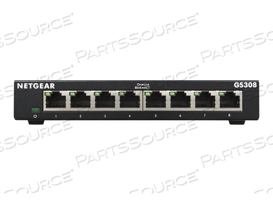 GS308V3, SWITCH, UNMANAGED, 8 X 10/100/1000, DESKTOP, WALL-MOUNTABLE by Netgear