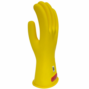 ARCGUARD CLASS 0 RUBBER VOLTAGE GLOVES, YELLOW, SIZE 9 by National Safety Apparel