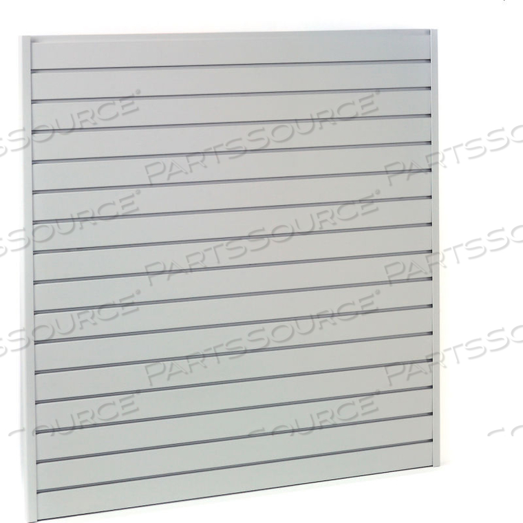 STEEL SLATWALL PANEL 96"H X 48"W GRAY by Megawall Inc. STEEL SLATWALL PANEL 96"H X 48"W GRAY by Megawall Inc.