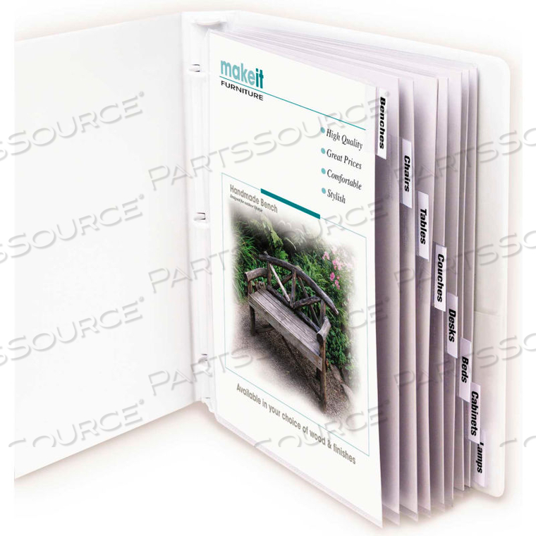 POLYPROPYLENE SHEET PROTECTOR W/INDEX TABS, CLEAR, 11" X 8-1/2", 8/ST (SET OF 10 ST) 