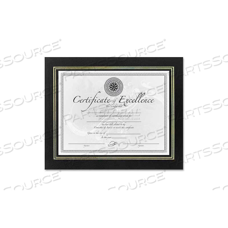 DAX LEATHERETTE FRAMES, DAX, 8.5" X 11", BLACK & GOLD TRIM FRAME, 1 EACH 