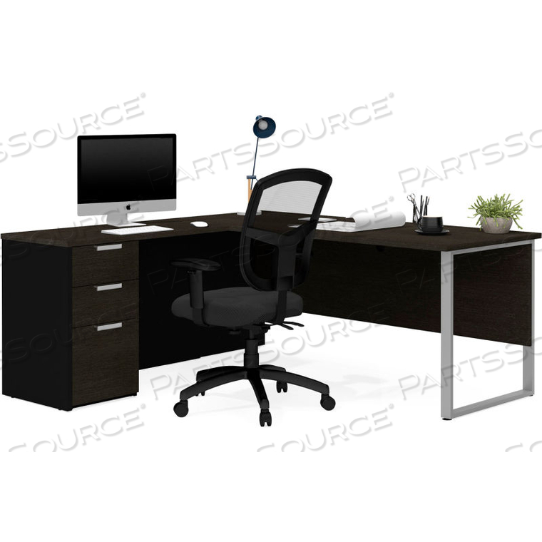 L-DESK WITH METAL LEG - DEEP GRAY AND BLACK - PRO-CONCEPT PLUS SERIES by Bestar Technologies, Inc. L-DESK WITH METAL LEG - DEEP GRAY AND BLACK - PRO-CONCEPT PLUS SERIES by Bestar Technologies, Inc.